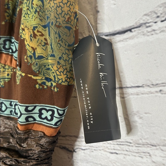 Nicole Miller Silk Bohemian V-Neck Sleeveless Dress Size 6 Brand New W/Tags - Picture 7 of 11